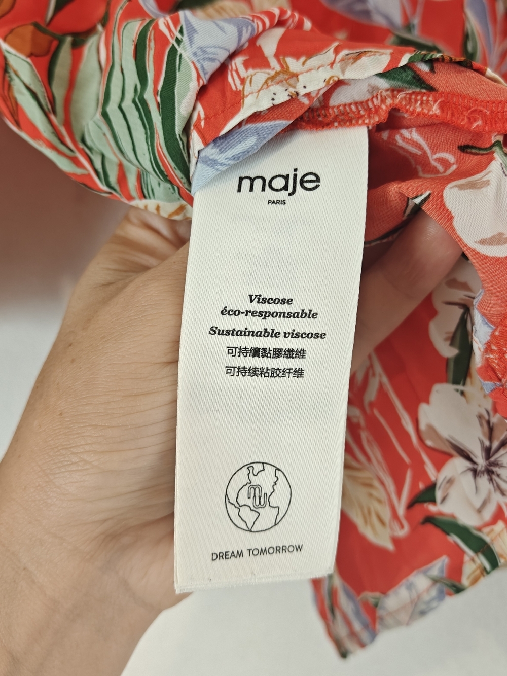 Maje Tropical Floral Viscose Button-Up Blouse Size 1/S NWOT Parisian Chic - Picture 15 of 16
